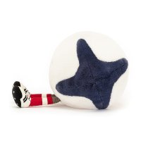 Jellycat Amuseables Sports Rugbyball weiß-blau | Kuscheltier.Boutique