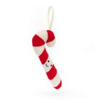 Jellycat Anhänger Festive Folly Zuckerstange Vorderseite | Kuscheltier.Boutique