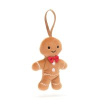 Jellycat Anhänger Festive Folly Gingerbread Fred Vorderseite | Kuscheltier.Boutique