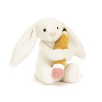 Jellycat Hase Bashful Bunny mit Bleistift Vorderseite | Kuscheltier.Boutique