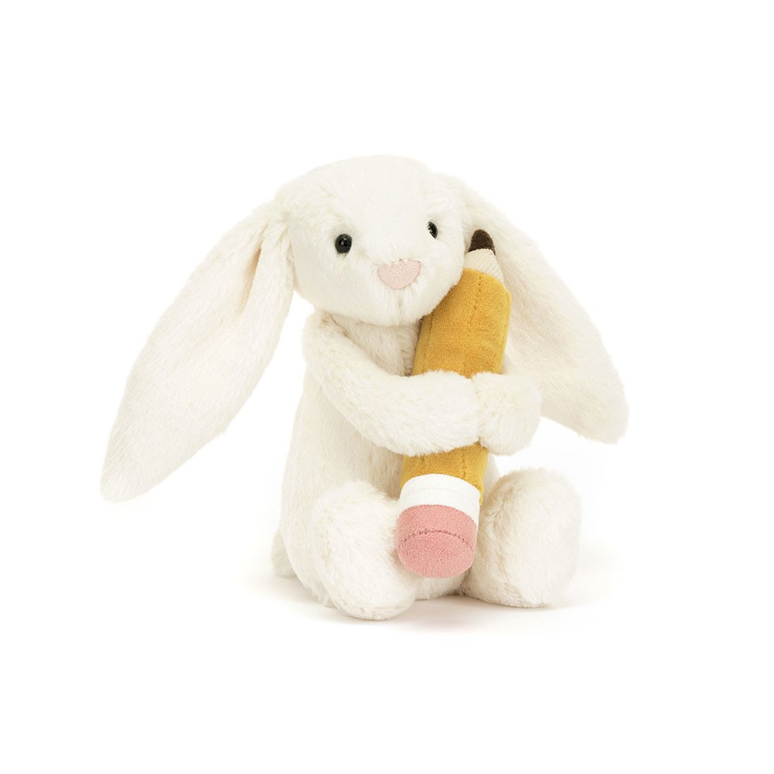 Jellycat Hase Bashful Bunny mit Bleistift Vorderseite | Kuscheltier.Boutique