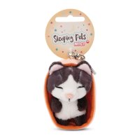NICI Schlüsselanhänger Katze Sleeping Kitties schwarz mit Etikett | Kuscheltier.Boutique