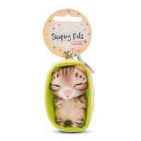 NICI Schlüsselanhänger Sleeping Kitties Bengalkatze mit Etikett | Kuscheltier.Boutique