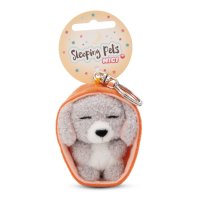 NICI Schlüsselanhänger Sleeping Puppies Pudel grau mit Etikett | Kuscheltier.Boutique