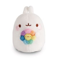 NICI Molang mit Regenbogenblume Vorderseite | Kuscheltier.Boutique