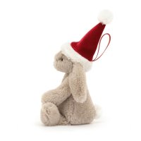 Jellycat Hase Bashful Chrismas Bunny Anhänger mit Mütze | Kuscheltier.Boutique