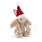 Jellycat Hase Bashful Chrismas Bunny Anhänger, Vorderseite | Kuscheltier.Boutique