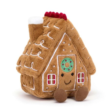 Jellycat Amuseables Gingerbread House Vorderseite Lebkuchenhaus | Kuscheltier.Boutique