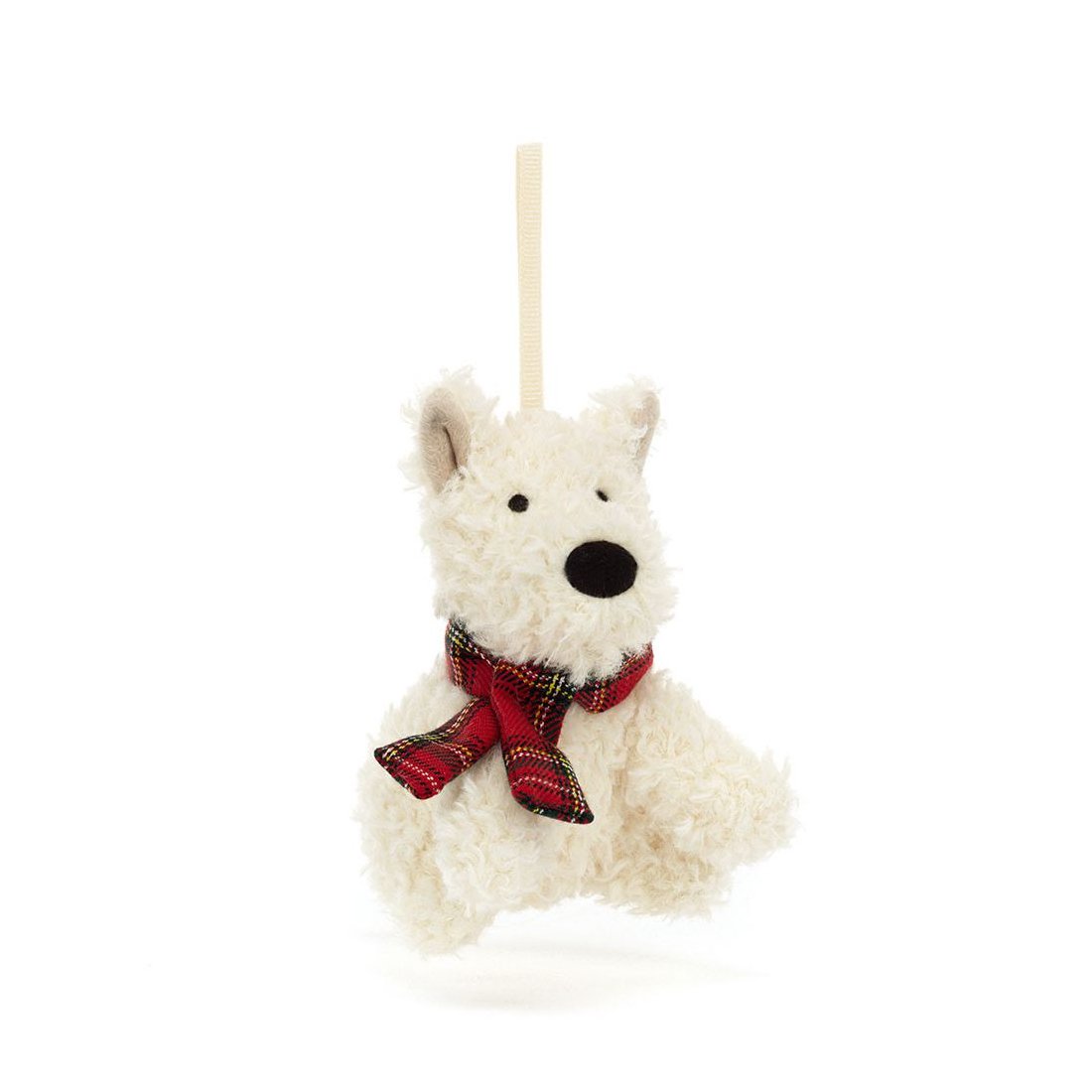 Jellycat Munro Scottie Dog Decoration Vorderseite Weihnachtsanhänger | Kuscheltier.Boutique