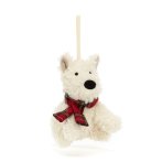 Jellycat Munro Scottie Dog Decoration Vorderseite Weihnachtsanhänger | Kuscheltier.Boutique