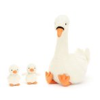 Jellycat Schwan Featherful Swan und Küken | Kuscheltier.Boutique