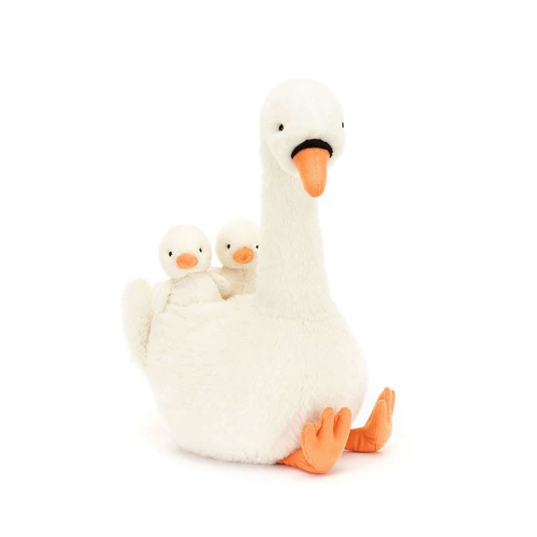 Jellycat Schwan Featherful Swan mit Küken | Kuscheltier.Boutique