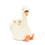 Jellycat Schwan Featherful Swan mit Küken | Kuscheltier.Boutique