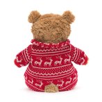 Jellycat Teddy Bär Bartholomew Bear Winter Pyjamas Rückseite | Kuscheltier.Boutique