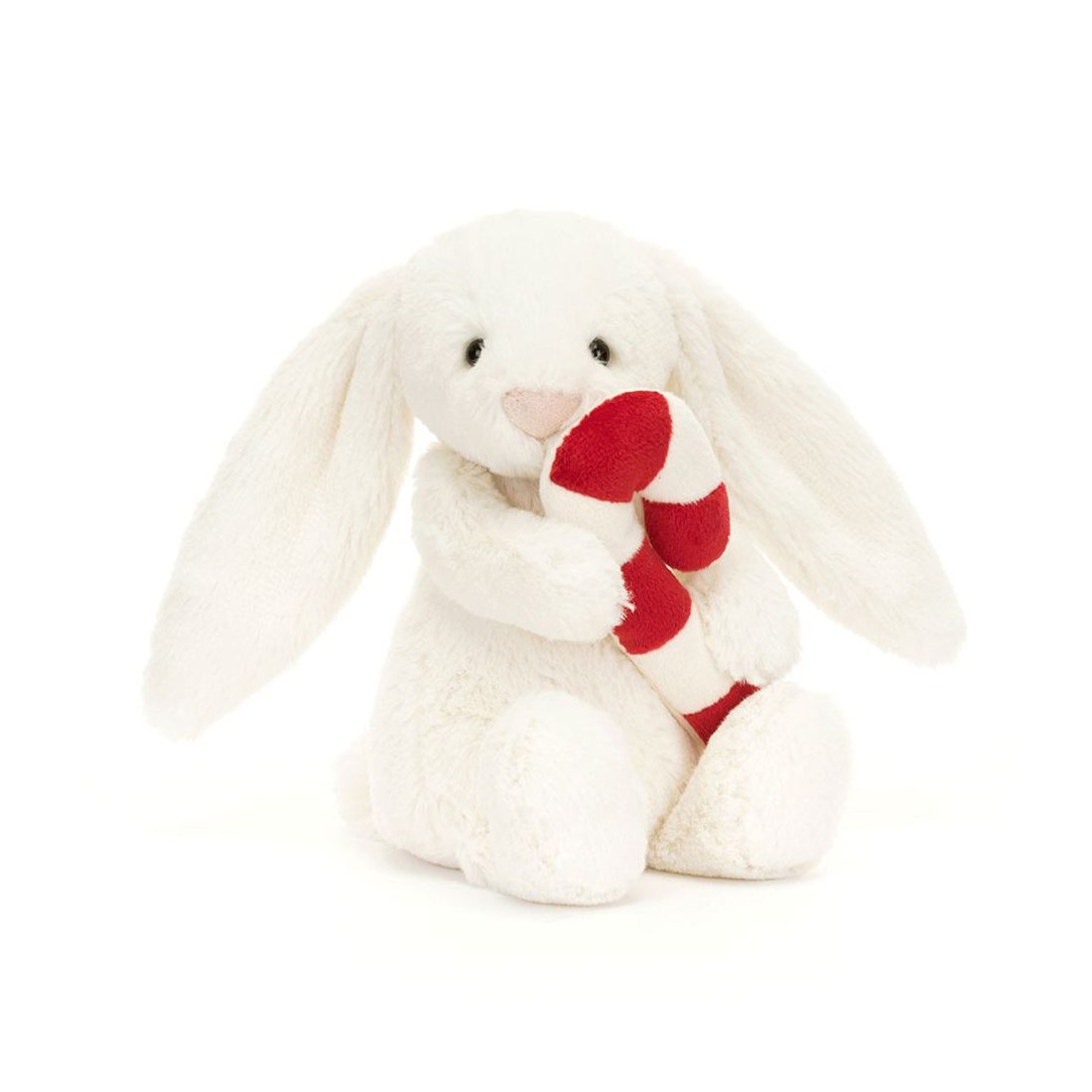 Jellycat Hase Bashful Bunny mit Zuckerstange Vorderseite | Kuscheltier.Boutique