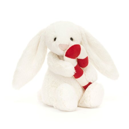 Jellycat Hase Bashful Bunny mit Zuckerstange Vorderseite | Kuscheltier.Boutique