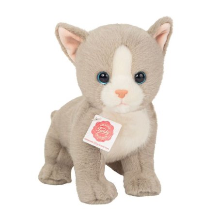 Hermann TEDDY Babykatze grau stehend | Kuscheltier.Boutique