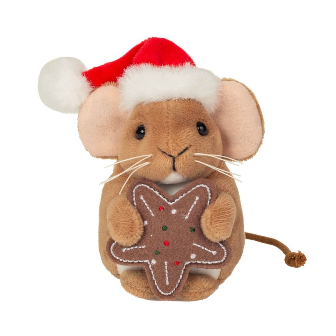 Hermann TEDDY Weihnachtsmaus mit Keks Vorderseite | Kuscheltier.Boutique