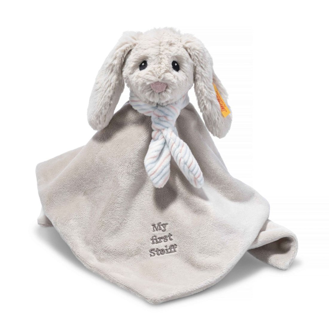 My First Steiff Schmusetuch Hase Hoppie hellgrau | Kuscheltier.Boutique