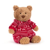 Jellycat Teddy Bär Bartholomew Bear Winter Pyjamas Vorderseite | Kuscheltier.Boutique