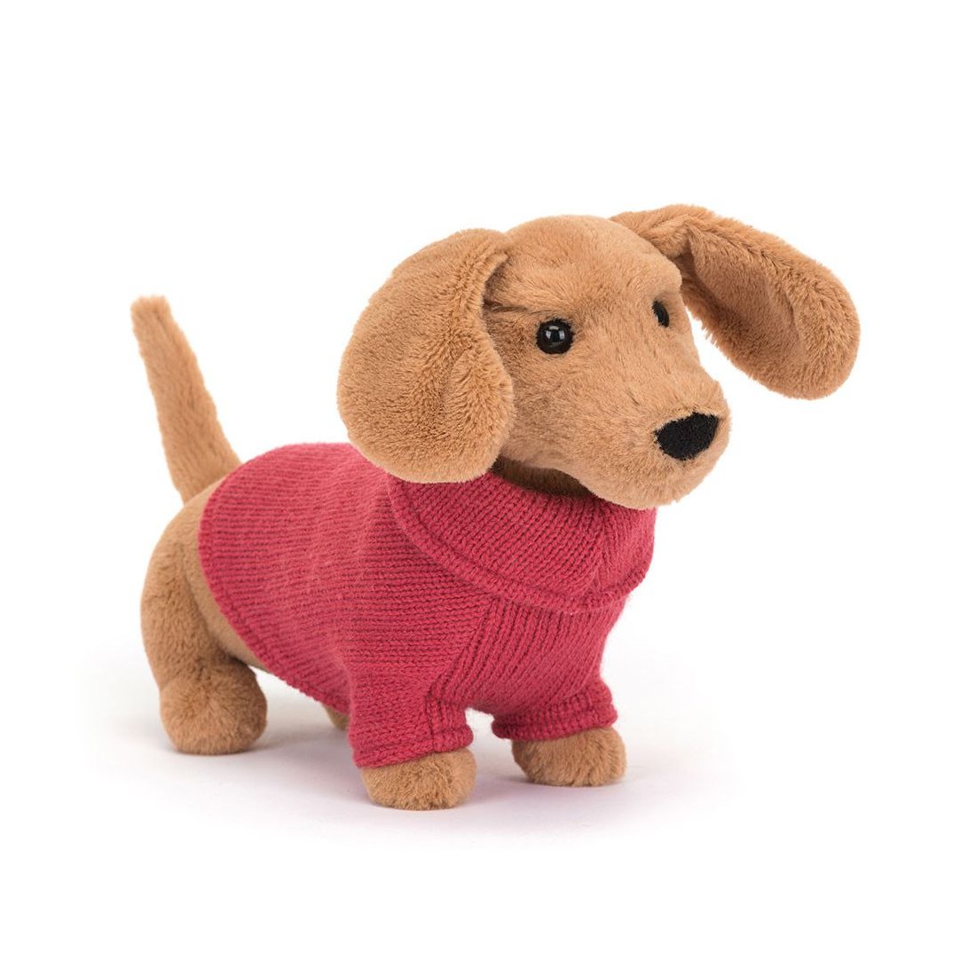 Jellycat Dackel Sweater Sausage Dog pink Vorderseite | Kuscheltier.Boutique