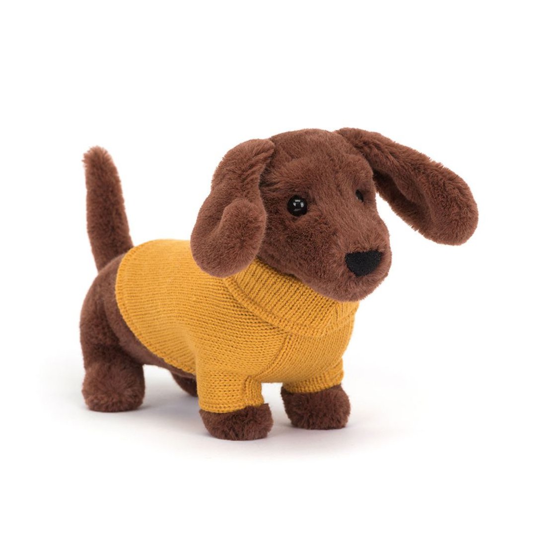 Jellycat Dackel Sweater Sausage Dog yellow Vorderseite | Kuscheltier.Boutique