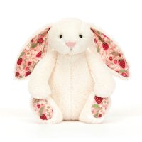 Jellycat Hase Blossom Cream Bunny Berry 18cm Vorderseite | Kuscheltier.Boutique